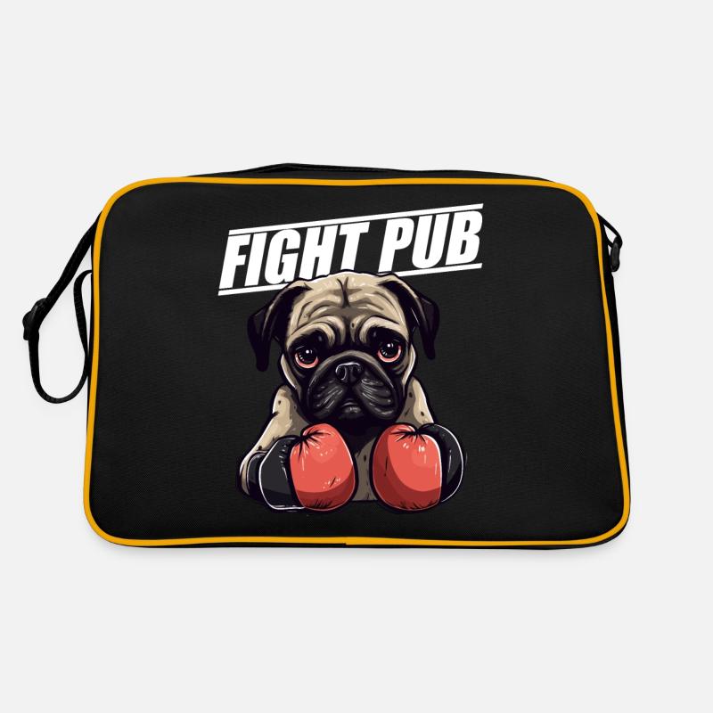 Combattez Pub Pug avec Boxing Gloves Boxer Sac Retro