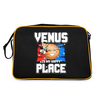 Venus Planet Geschenk - Retro Tasche - Schwarz/Gold - Hinten