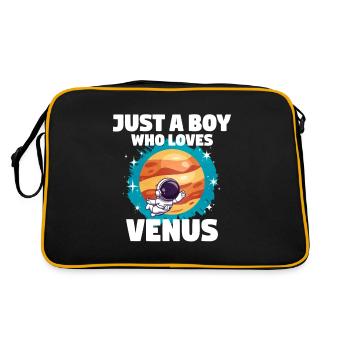 Venus Planet Geschenk - Retro Tasche - Schwarz/Gold - Hinten