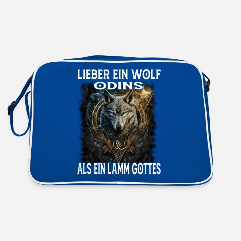 Lieber ein Wolf odins als ein Lamm Gottes Retro Tasche