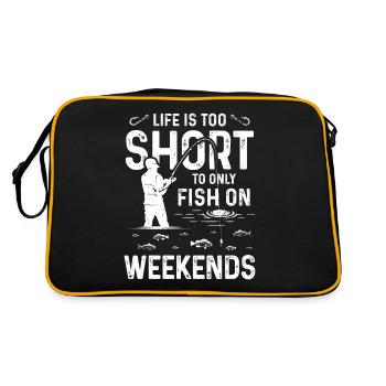 La vie est trop courte pour être confinée seulement le week-end - Sac Retro - noir/or - Dos