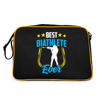 Bester Biathlet Aller Zeiten Biathlon Biathletin - Retro Tasche - Schwarz/Gold - Hinten