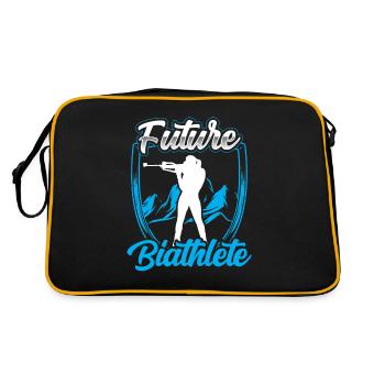 Zukünftiger Biathlet Sport Biathlon Biathletin - Retro Tasche - Schwarz/Gold - Hinten