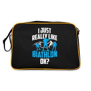 J’aime beaucoup le biathlon biathlète biathlète - Sac Retro - noir/or - Dos