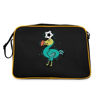 Dodo plays football bird from Mauritius - Retro Bag - black/gold - Back