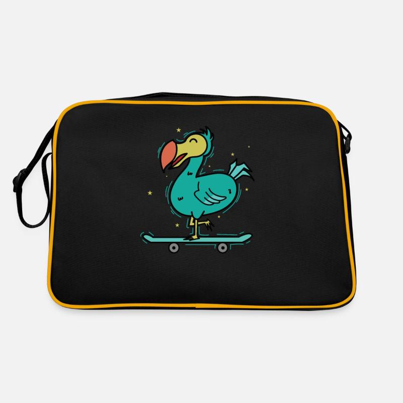 Dodo monte un oiseau sur une planche à roulettes Sac Retro