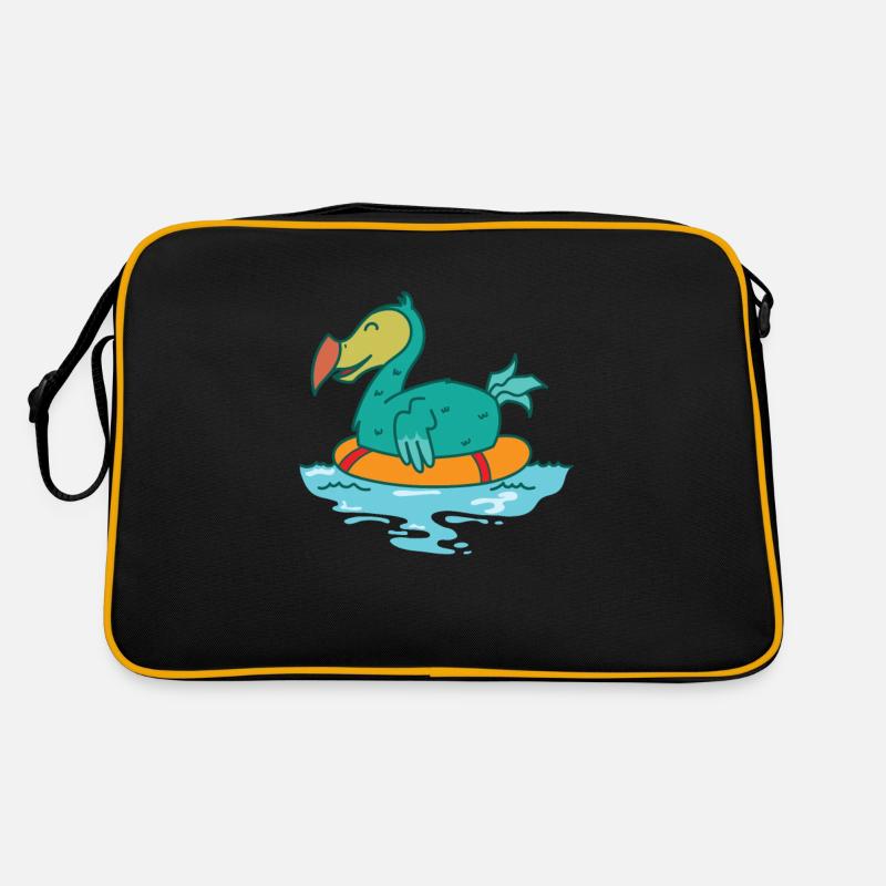 Dodo dans l’eau avec un oiseau flottant Sac Retro