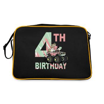 Anniversaire de fille 4 ans J’ai déjà 4 ans - Sac Retro - noir/or - Dos
