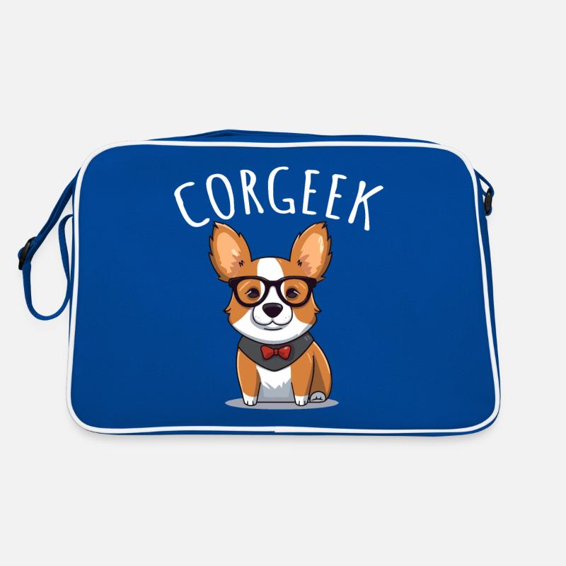Corgi with glasses Geeks Nerds Corgis dog Corgeek Retro Bag