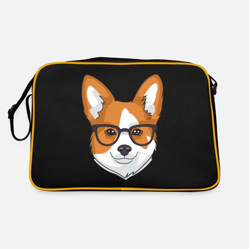 Corgi with glasses Geeks Nerds Corgis dog Corgeek Retro Bag