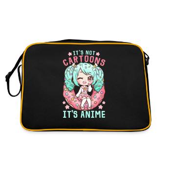 It's Not Cartoons It's Anime I Kawaii Chibi Otaku - Retro Bag - black/gold - Back