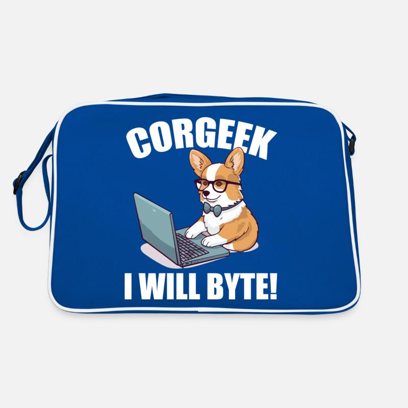 Corgi avec des lunettes I Will Byte ordinateur geek Corgeek Sac Retro
