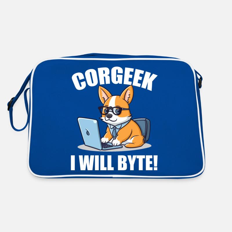 Corgi avec des lunettes I Will Byte ordinateur geek Corgeek Sac Retro