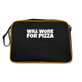 Worker Workman Laborer Pizza Lover Gift - Retro Bag - black/gold - Back