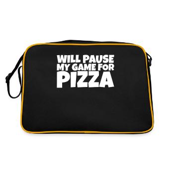 Gamer Gaming Nerd Pizza Lover Gift - Retro Bag - black/gold - Back