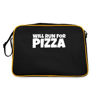 Runner Running Athlete Pizza Lover Gift - Retro Tasche - Schwarz/Gold - Hinten