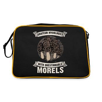 Mycologue amateur avec des morilles douteuses - Sac Retro - noir/or - Dos