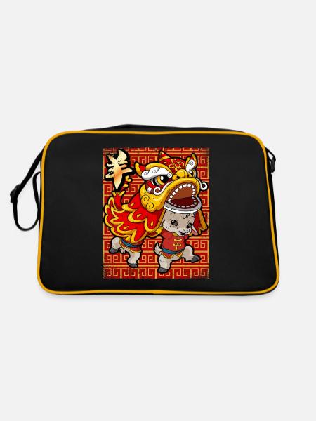 Année de la chèvre Nouvel An lunaire chinois - Sac Retro - noir/or - Dos