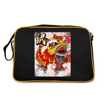 Année du Rat Nouvel An lunaire chinois - Sac Retro - noir/or - Dos