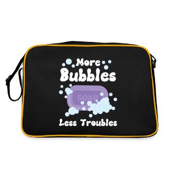 Mehr Blasen, Weniger Probleme - Retro Tasche - Schwarz/Gold - Hinten