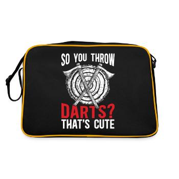 Axe Throwing So You Throw Darts Bullseye Chopping - Retro Tasche - Schwarz/Gold - Hinten