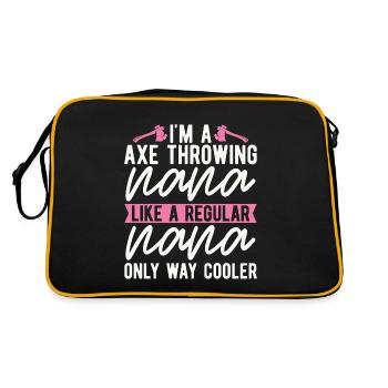 I'm An Axe Throwing Nana Bullseye Axe Throwing - Retro Bag - black/gold - Back
