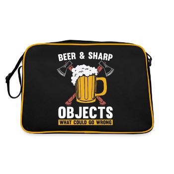 Axe Throwing Beer & Sharp Objects Hatchet Thrower - Retro Tasche - Schwarz/Gold - Hinten