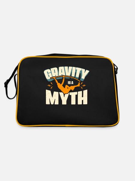 Pole Vault Gravity Is A Myth Athletics Long Jump - Retro Tasche - Schwarz/Gold - Hinten