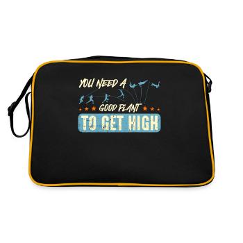 Pole Vault You Need A Good Plant To Loves Vaulting - Retro Tasche - Schwarz/Gold - Hinten