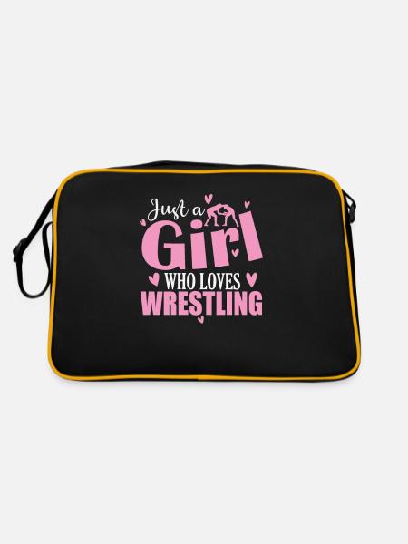 Juste une fille qui aime le combat de spectacle de lutte - Sac Retro - noir/or - Dos