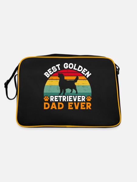 Golden Retriever Gifts - Retro Bag - black/gold - Back