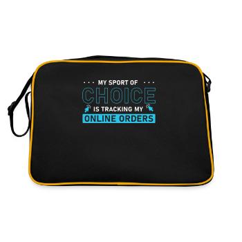 Online-Shop Meine Lieblingssportart verfolgt meine - Retro Tasche - Schwarz/Gold - Hinten