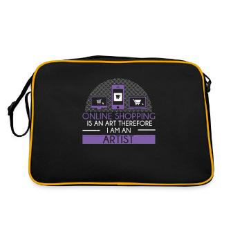 Humorous online shopping is an art, - Retro Bag - black/gold - Back