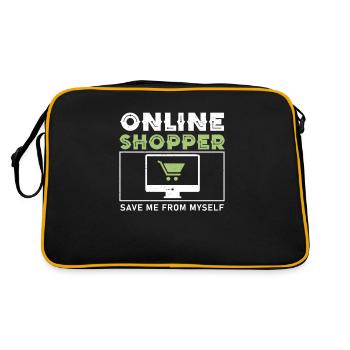Funny online shopper save in front of myself - Retro Bag - black/gold - Back