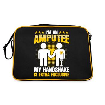 Amputated handshake leg-arm prosthesis with - Retro Bag - black/gold - Back