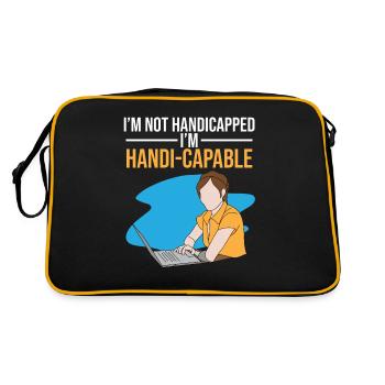 Prothèse de bras amputée Je suis Handi-capable - Sac Retro - noir/or - Dos