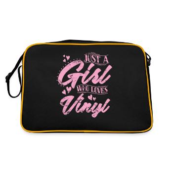 Just a Girl who Loves Vinyl Record - Retro Bag - black/gold - Back
