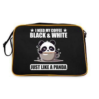 J’ai besoin de mon café noir et blanc comme un panda - Sac Retro - noir/or - Dos