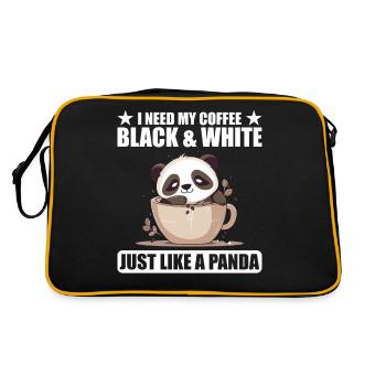 J’ai besoin de mon café noir et blanc comme un panda - Sac Retro - noir/or - Dos