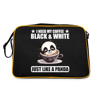 J’ai besoin de mon café noir et blanc comme un panda - Sac Retro - noir/or - Dos