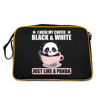 J’ai besoin de mon café noir et blanc comme un panda - Sac Retro - noir/or - Dos