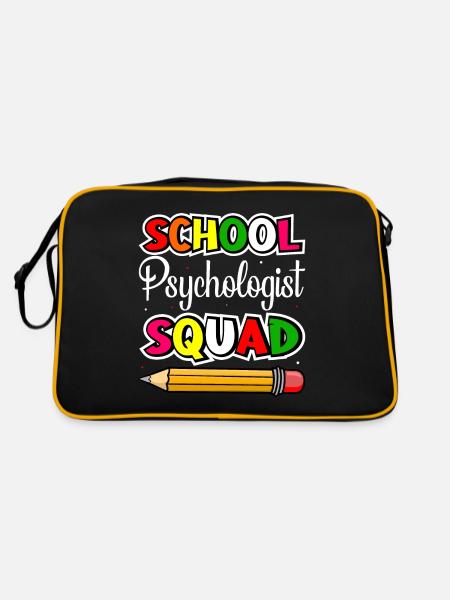 School Psychologist Squad Psychology Teacher Students - Retro Bag - black/gold - Back