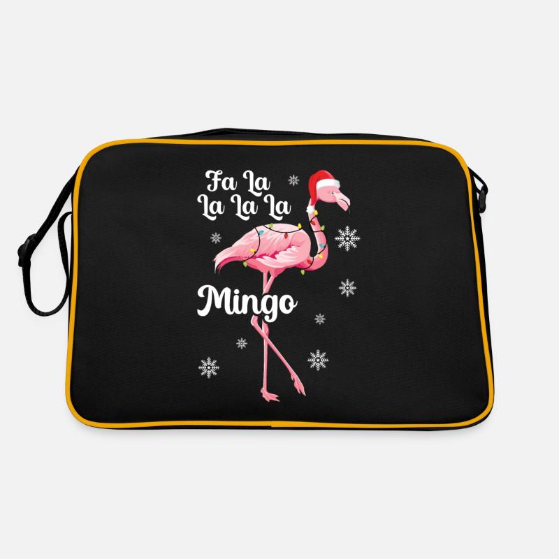 Flamingo - Retro Tasche - Schwarz/Gold