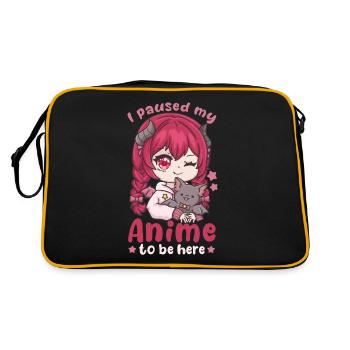 I Paused My Anime To Be Here I Otaku Kawaii Girl - Retro Bag - black/gold - Back