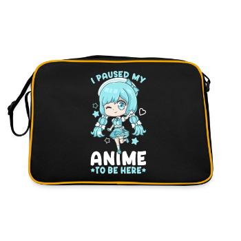 I Paused My Anime To Be Here I Otaku Kawaii Girl - Retro Bag - black/gold - Back