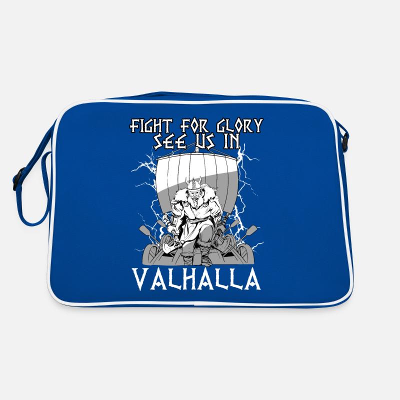 Fight For Glory See Us In Valhalla I Mythology Retro Tasche
