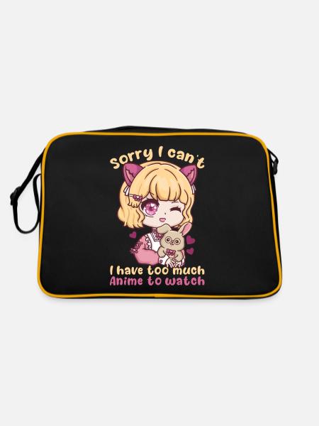Désolé, je ne peux pas avoir trop d’anime à regarder - Sac Retro - noir/or - Dos