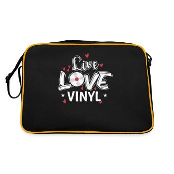 Live Love Vinyl Record Music Record - Retro Bag - black/gold - Back