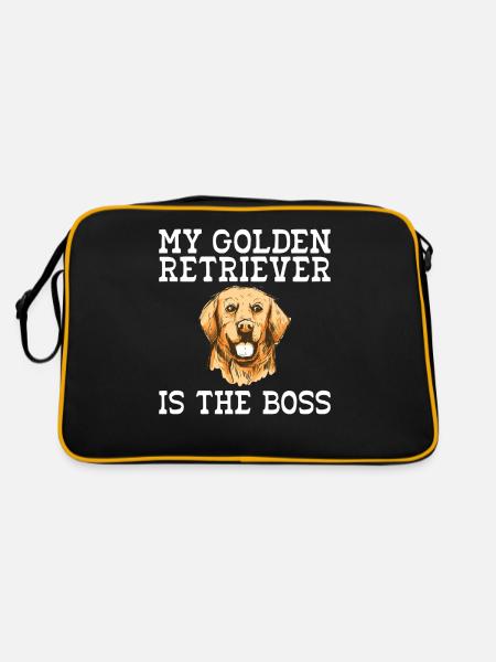 Cadeaux Golden Retriever - Sac Retro - noir/or - Dos