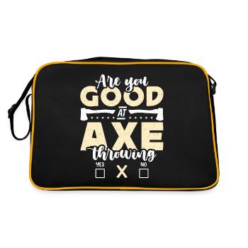 Axe Throwing Are You Good At Bullseye Axe Thrower - Retro Tasche - Schwarz/Gold - Hinten